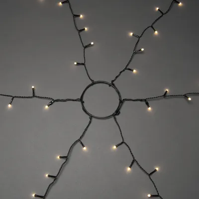 Produktbild von LED Baummantel 6 Stränge à 75 gefrostete Dioden, Strangverdoppelung von 6 auf 12 Stränge nach 200cm, 8h Timer, 450 warm weiße Dioden, 12V, Außen (IP44