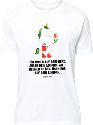 Produktbild von Mr. & Mrs. Panda Größe XL T-Shirt Einhorn Gärtner - Weiß - Geschenk, Stiefel, Shirt, Garten, mit Spruch, Unicorn, Giesskanne, Tshirt, Freude, Lebenslust