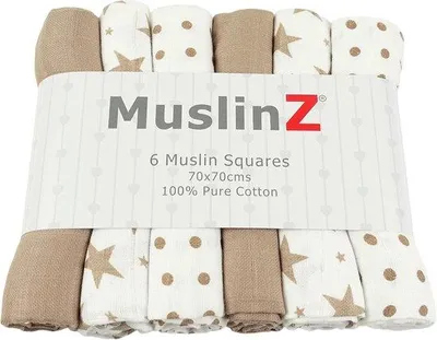 Productafbeelding van Famanu Baby Spuugdoekjes Set, 6 stuks - 100% katoen, ademend en absorberend