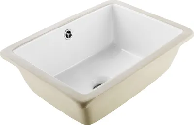 Produktbild von Unterbauwaschbecken Handwaschbecken - Rechteckiges Keramikbecken 40 x 30,5 cm - Mit Überlauf - Platzsparend für kleine Bäder/Gäste-WC - Weiß