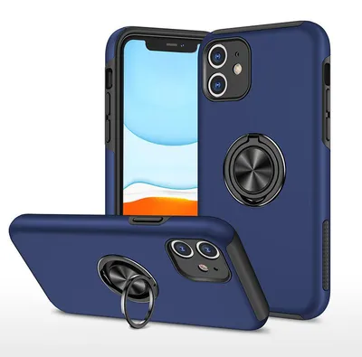 Produktbild von Smartphonica iPhone 11 Hülle mit Magnet für Autohalterung und Ringhalterung - Blau