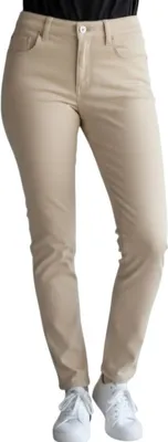 Produktbild von Anna Montanna Angelika Slim Flexi Damen Jeans 1973 Beige Leinen Slim Fit