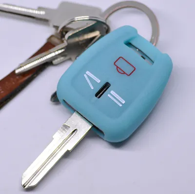 Produktbild von Auto Schlüssel Hülle Silikon Schutz Cover Fluoreszierend Blau kompatibel mit OPEL Signum Vectra C Vauxhall 3 Tasten Funk Fernbedienung
