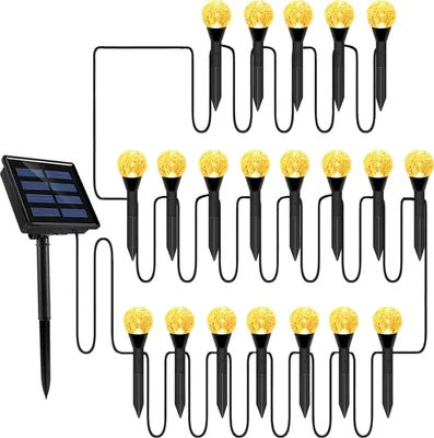 Produktbild von Solar Bubbles Lawn Lamp String Set Outdoor Landschaft Dekoration IP65 Wasserdicht Leds Solar-Powered Pfahl Lichter für Weg / Hof / Garten