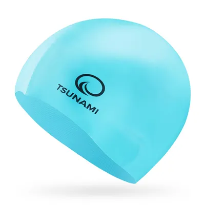 Produktbild von TSUNAMI Kinder Silikon Schwimmkappe, Pool Training, rutschfest, blau