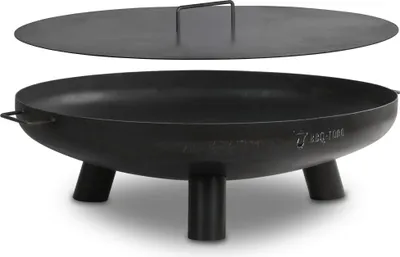 Produktbild von BBQ-Toro Feuerschale Ø 80 cm mit Deckel, Schwarz, Outdoor Dreibein Feuerstelle für Garten