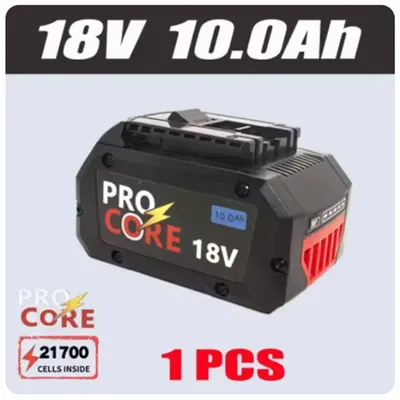 Image de Batterie 18 V - Batterie de rechange Li-Ion - 10,0 Ah / 10 000 mAh - Cellules 21700 - Pour outils sans fil - 1 pièce