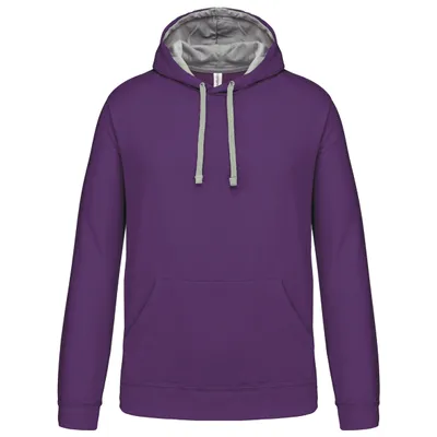 Produktbild von Kariban Uni Hoodie Kapuzenpullover Sweatjacke Sweatshirt Pullover, Größe:2XL, Farbe:Purple/Oxford Grey