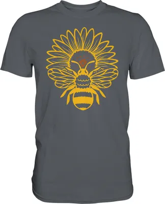 Produktbild von Bienen Sonnenblumen T-Shirt Imker Garten Motiv Gärtner Geschenk – Dark Grey / S