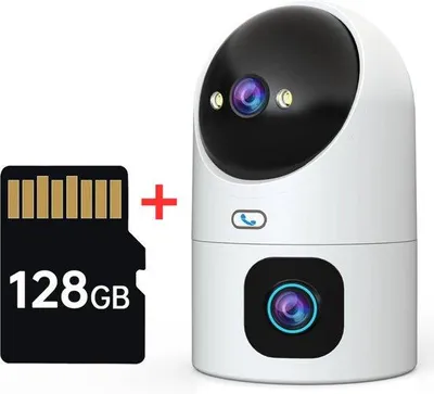 Obrázok produktu pre Vonkajšia WiFi bezpečnostná kamera s 2-násobným priblížením, hlasovou funkciou a 128 GB pamäťou.