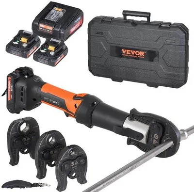 Image de Pince à sertir hydraulique sans fil - Pince à sertir pour tuyaux - Pince à sertir avec V15, V22, V28 - Outil professionnel pour la tuyauterie