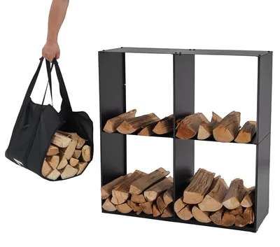Produktbild von Lendo Online Kaminholzregal 80x28x80 cm mit Tragetasche