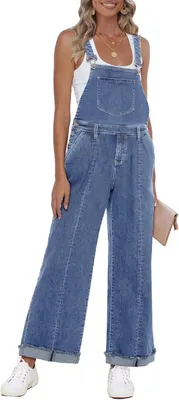 Produktbild von Damen Jeans Latzhose Locker Bequem Modisch Blau S