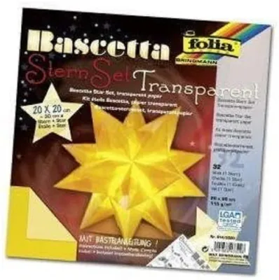 Productafbeelding van Knutselset ster, transparant geel, 20 x 20 cm, 32 vellen
