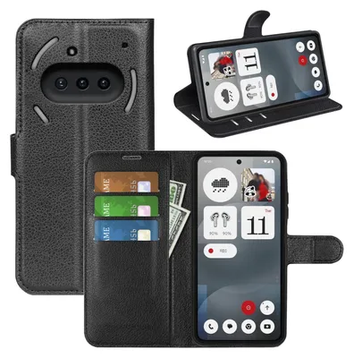 Image de Étui de protection en similicuir de type « Book Wallet » pour Nothing Phone 3a, noir