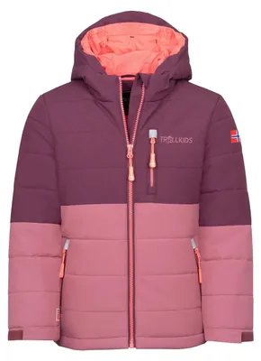 Productafbeelding van Kinderski-jas TROLLKIDS Hemsedal Snow Jacket XT, robijnrood/frambozenroze, maat 98 (513-253)
