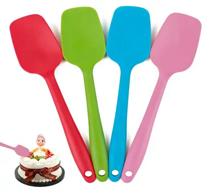 Produktbild von 4-teiliges Silikonspatel- und Löffelset, hitzebeständig, antihaftbeschichtet, für Küche, Kochen, Backen, klein