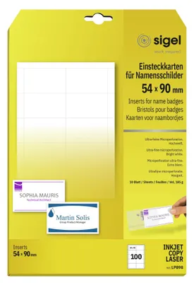 Zdjęcie produktu dla sigel LP898 sigel PC etykiety do identyfikatorów, 54 x 90 mm