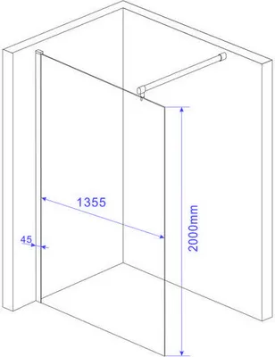 Produktbild von 12 mm Duschwand FREE-CRUSHED 140 x 200 cm