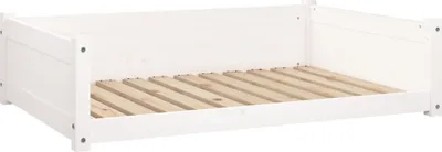 Obrázek produktu pro vidaXL Pelíšek pro psy bílý 105,5x75,5x28 cm Masivní borovicové dřevo