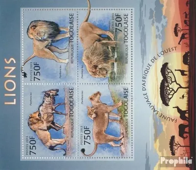 Produktbild von Briefmarken Togo 2013 Mi 4861-4864 Kleinbogen (kompl. Ausgabe) postfrisch Löwen (Panthera leo)