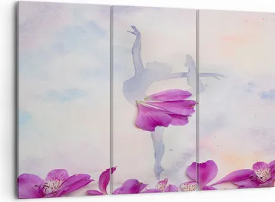 Produktbild von Bild auf Leinwand - Leinwandbild - Ballett Blumen Mädchen Eleganz - 105x70cm - Wand Bild - Wanddeko - Leinwanddruck - Bilder - Kunstdruck - Wanddekoration - Leinwand bilder - Wandkunst - CE105x70-3104