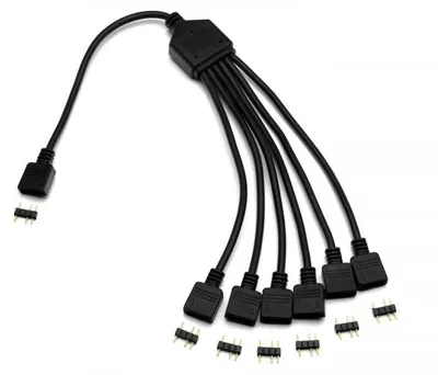Immagine prodotto di EK Water Blocks EK-D-RGB Cavo splitter D-RGB a 6 vie Cavo splitter RGB Nero (3831109821879)