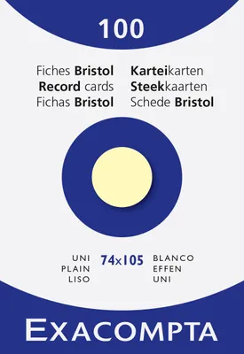 Produktbild von EXACOMPTA Karteikarten DIN A7 blanko gelb 100 Karteikarten