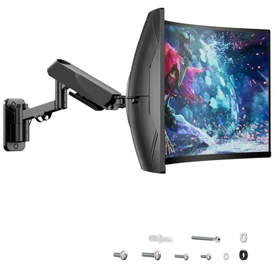 Obrázek produktu pro Držák na monitor, nástěnný, pro monitory 17-45 palců, nosnost 16 kg, plynová pružina, standard VESA 75/100