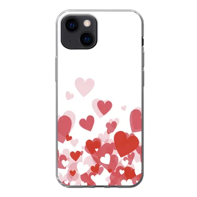 Produktbild von MuchoWow® Handyhülle Schutzhülle Hülle für iPhone 13 mini Eine Illustration eines Regens der Herzen Silikon Softcase Handy Hülle - Softcase
