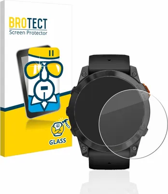 Produktbild von BROTECT Schutzglas für Garmin Fenix 7X Pro Solar (51 mm) Displayschutz 9H Glas klar transparent