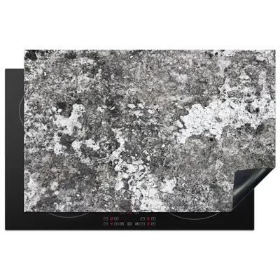 Obrázok produktu pre MuchoWow® Kryt na varnú dosku - Ochrana pred indukciou - 81x52 cm - Vinylová krycia rohož - Zväčšuje veľkosť pracovnej dosky - Kryt na sklokeramickú varnú dosku - Kuchynská dekorácia - Jeden kus - Betón - Biela - Sivá - Cement - Kryt na varnú dosku