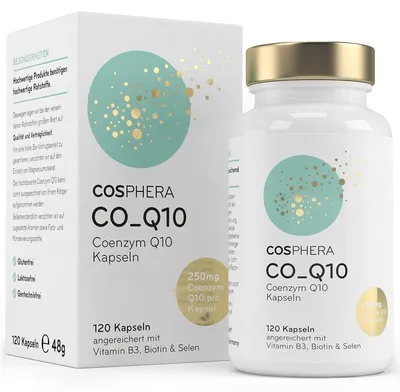 Produktbild von Cosphera Coenzym Q10 hochdosiert 250mg pro Kapsel - 120 Kapseln