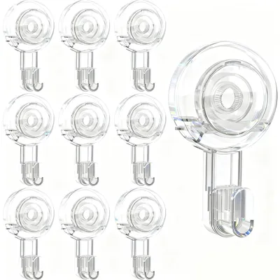 Saugnapfhaken, 10 Stück, transparent, 2,5 kg Belastbarkeit