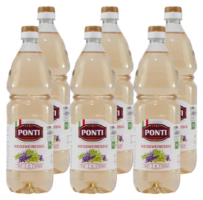 Produktbild von Ponti Weißwein-Essig 6% Säure (12 x 1,0L)