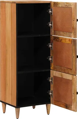 Image de vidaXL Buffet haut avec rangement Naturel 40 x 33 x 110 cm Bois massif Mango