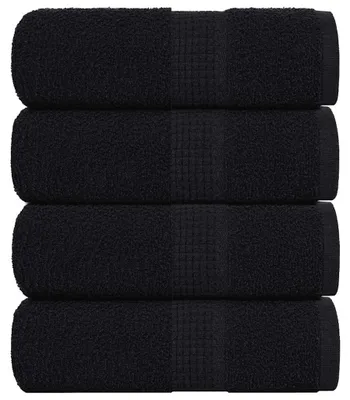 Zdjęcie produktu dla Ręczniki dla gości vidaXL FROGN, 4 szt., czarne, 30 x 50 cm, 360 g/m²