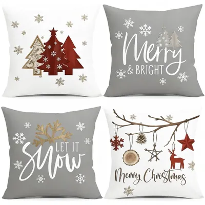 Image de Housses de coussin de Noël, 40 x 40 cm, lot de 4