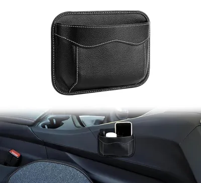 Zdjęcie produktu dla Organizer na fotel samochodowy - Organizer boczny na fotel - 12 x 18 cm - Skórapoliuretan - Czarny