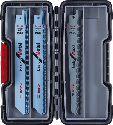 Image de Bosch 2607010901 Bosch Säbelsägeblatt-Set Basic ToughBox Wood/Metal 15.tlg
