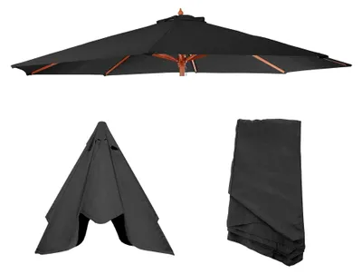 Produktbild von Ersatzbezug für Sonnenschirm Florida-AM, Ø 3,5m Polyester 8 Streben - anthrazit