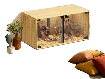 Imagen del producto de Jaula para hámster, construcción resistente a mordeduras, espacio amplio, claro