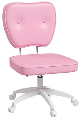 Image de Chaise de bureau sans accoudoirs, fauteuil de bureau, hauteur ršŠglable, pivotant 360¡ã, 46 x 59 x 82-92 cm, rose