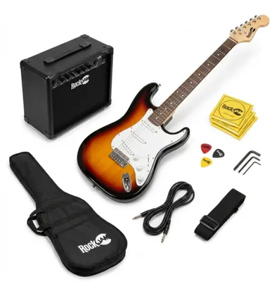 Produktbild von RockJam E-Gitarre Set mit 10W Verstärker, Tasche und Gurt, Sunburst