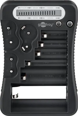 Image de Goobay 72511 Testeur de piles LCD, noir - pour piles standard et piles photo ainsi que toutes les piles bouton courantes
