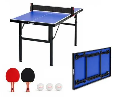 Produktbild von Mini-Tischtennis-Set DYNAMIC – Klappbarer Tisch + ausziehbarer Netz + 2 Schläger + 3 Bälle
