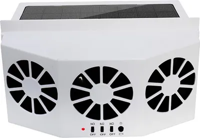 Obrázok produktu pre Autoventilátor 3 chladič ventilátory solárny napájaný chladiaci vzduch výfuk Prenosný Bezpečný automatický ventilátor biela