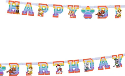 Image de "Paw Patrol" | Guirlande Joyeux Anniversaire 180x15cm
