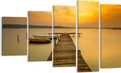 Produktbild von Bild auf Leinwand - Leinwandbild - See Brücke - 100x60cm - Wand Bild - Wanddeko - Wandbilder - Leinwanddruck - Bilder - Kunstdruck - Wanddekoration - Leinwand bilder - Wandkunst - EG100x60-3673
