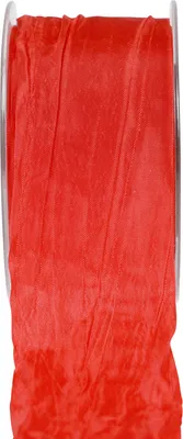 Produktbild von Schleifenband Crash Dekoband Geschenkband Rot 50mm 20m für Hochzeit, Weihnachten, Valentinstag